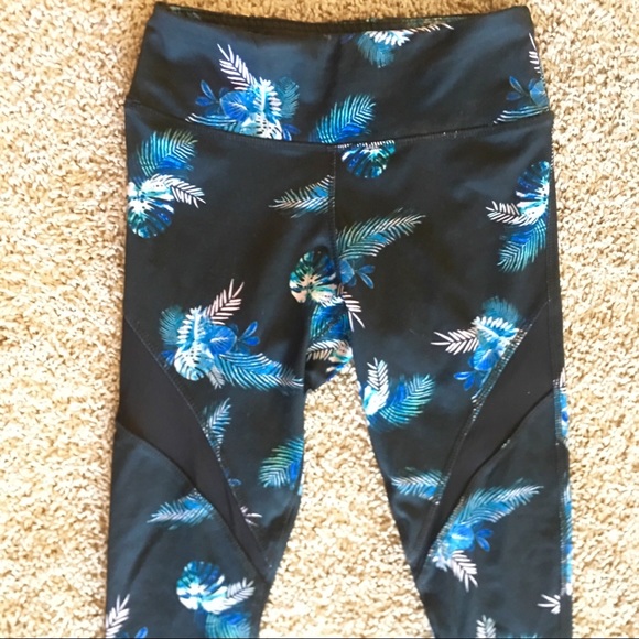 🌴NWOT Til You Collapse Palm Branch Mesh Leggings - Picture 2 of 4